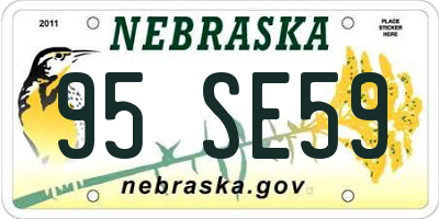 NE license plate 95SE59
