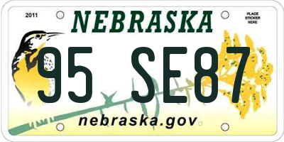 NE license plate 95SE87