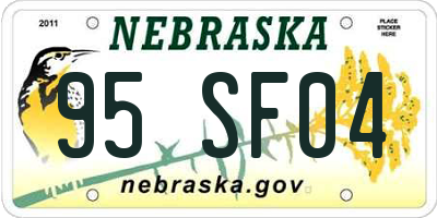 NE license plate 95SF04