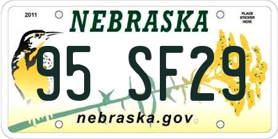 NE license plate 95SF29