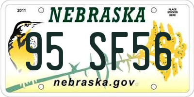 NE license plate 95SF56
