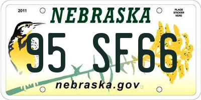 NE license plate 95SF66