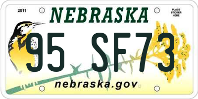 NE license plate 95SF73