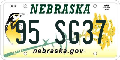 NE license plate 95SG37