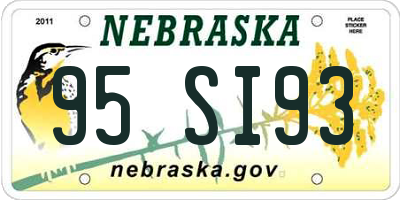 NE license plate 95SI93