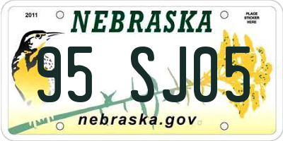 NE license plate 95SJ05