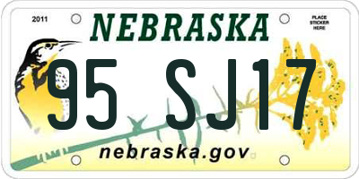 NE license plate 95SJ17