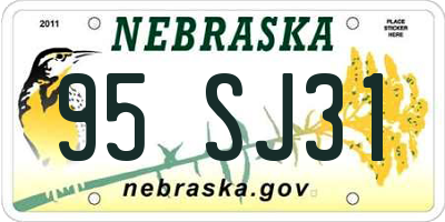NE license plate 95SJ31