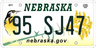 NE license plate 95SJ47