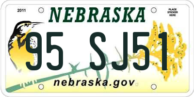 NE license plate 95SJ51