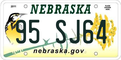 NE license plate 95SJ64