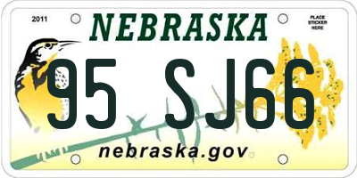 NE license plate 95SJ66