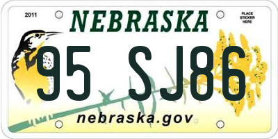 NE license plate 95SJ86