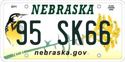 NE license plate 95SK66