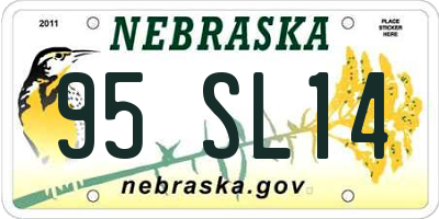 NE license plate 95SL14
