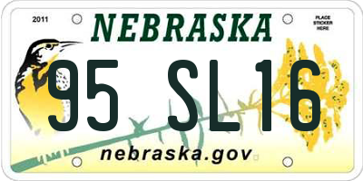 NE license plate 95SL16