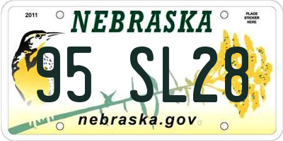 NE license plate 95SL28