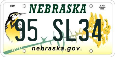 NE license plate 95SL34