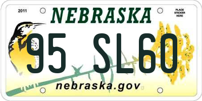 NE license plate 95SL60
