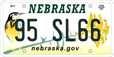 NE license plate 95SL66