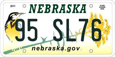 NE license plate 95SL76