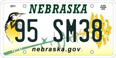 NE license plate 95SM38