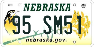 NE license plate 95SM51