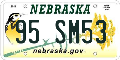 NE license plate 95SM53