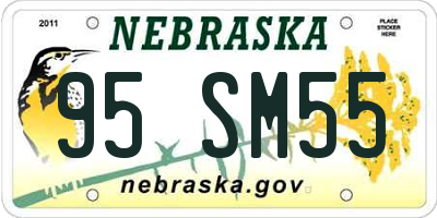 NE license plate 95SM55