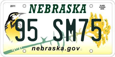 NE license plate 95SM75