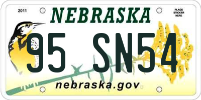NE license plate 95SN54