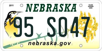 NE license plate 95SO47