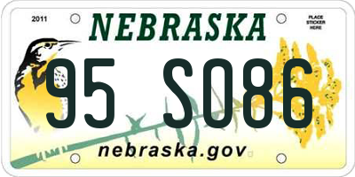 NE license plate 95SO86