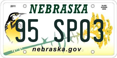 NE license plate 95SP03