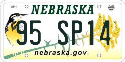 NE license plate 95SP14