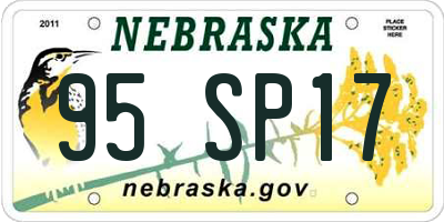 NE license plate 95SP17