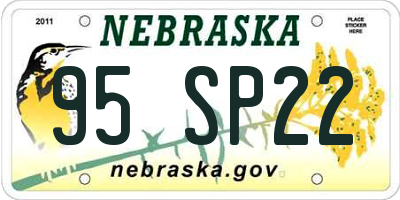 NE license plate 95SP22