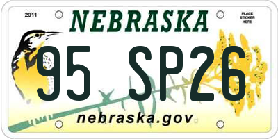 NE license plate 95SP26