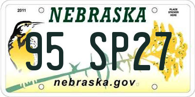 NE license plate 95SP27