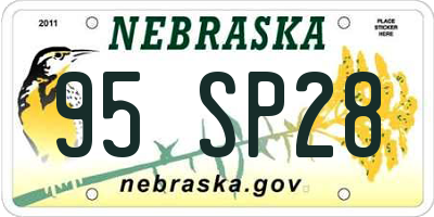 NE license plate 95SP28