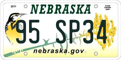 NE license plate 95SP34