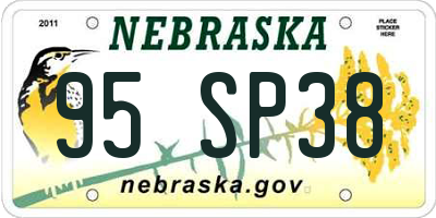 NE license plate 95SP38