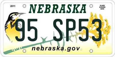 NE license plate 95SP53