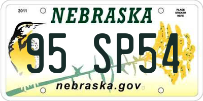 NE license plate 95SP54