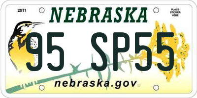 NE license plate 95SP55
