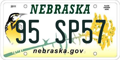 NE license plate 95SP57