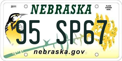 NE license plate 95SP67