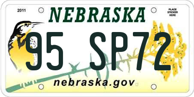NE license plate 95SP72
