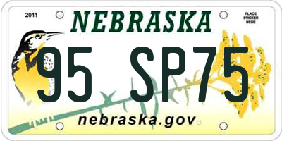 NE license plate 95SP75