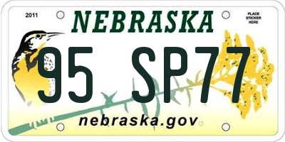 NE license plate 95SP77